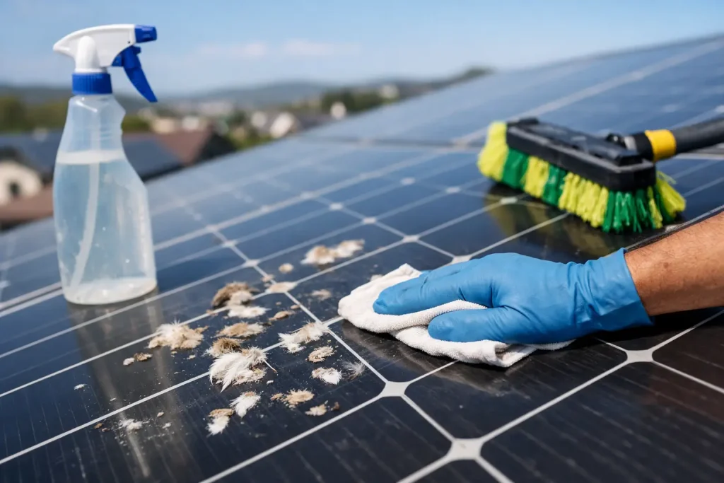 How to Remove Bird Droppings Solar Panels