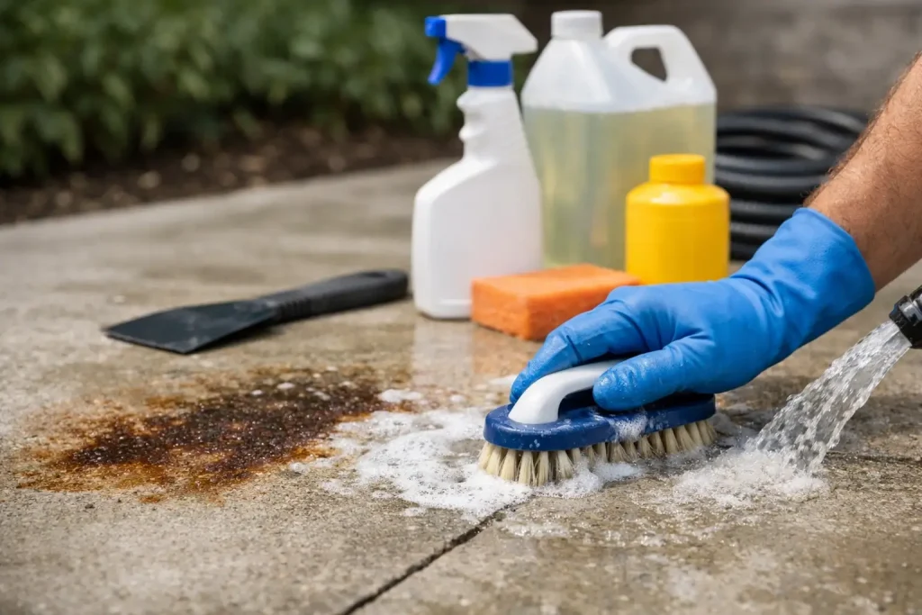 How to Remove Concrete Stains Safely