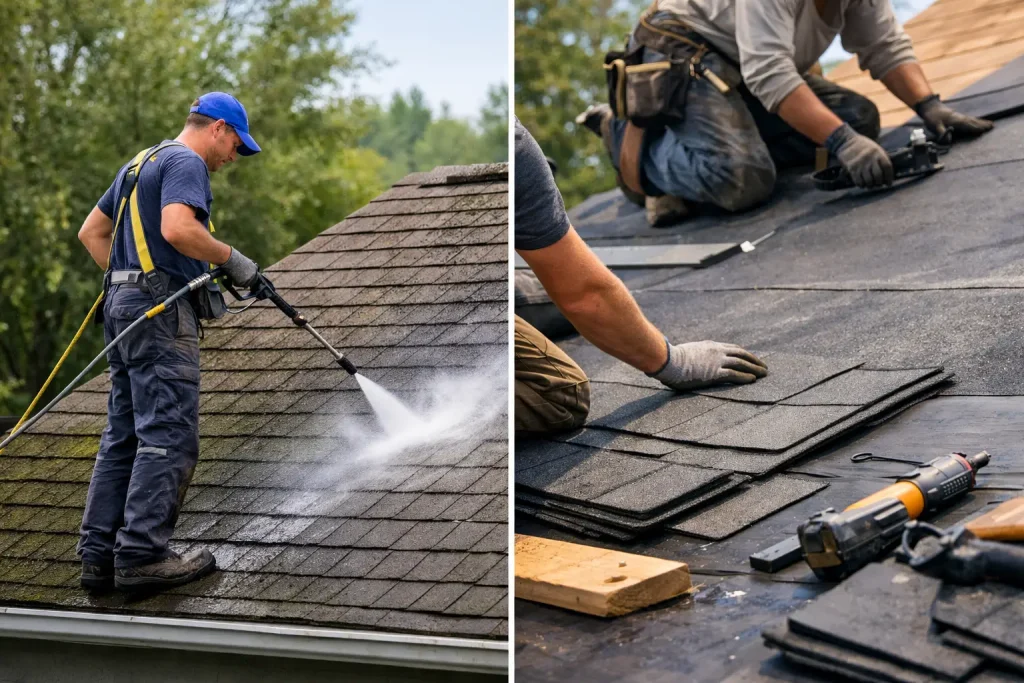 Roof Cleaning vs Roof Replacement